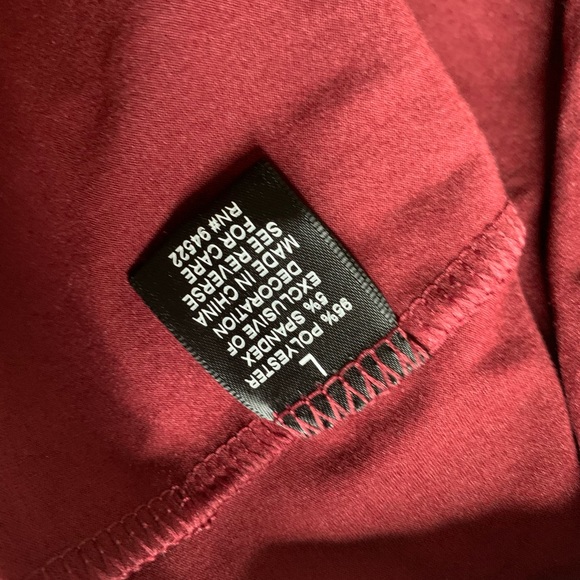 Burgundy Rhinestone Studded Mock Neck Dress. - Picture 5 of 7